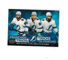 Load image into Gallery viewer, 2020-21 Upper Deck Tim Hortons Franchise Trios #T4 Steven Stamkos, Victor Hedman &amp; Nikita Kucherov
