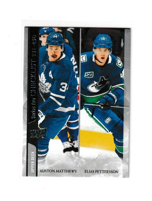 2020-21 Upper Deck #450 Auston Matthews & Elias Pettersson