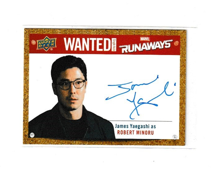 2020 Marvel Runaways Wanted Autographs #W-JY James Yaegashi as Robert Minoru