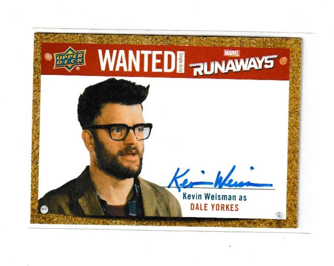 2020 Marvel Runaways Wanted Autographs #W-KW Kevin Weisman as Dale Yorkes