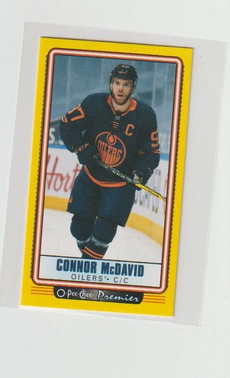 2021-22 O-Pee-Chee OPC Premier Tallboys Yellow #P-1 Connor McDavid