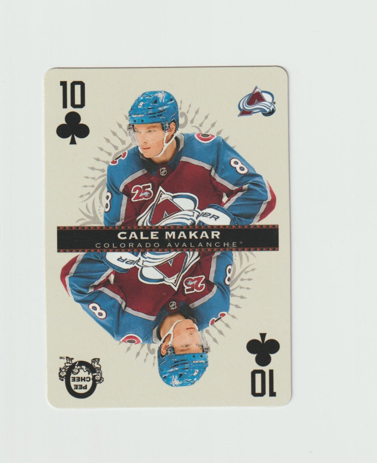 2021-22 O-Pee-Chee Playing Cards 10 of Clubs Cale Makar