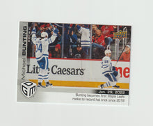 Load image into Gallery viewer, 2021-22 Upper Deck Game Dated Moments #49 Michael Bunting
