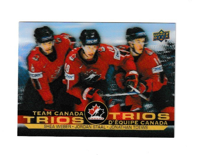 2021-22 Upper Deck Tim Hortons Team Canada Trios #T-14 Shea Weber, Jordan Staal & Jonathan Toews
