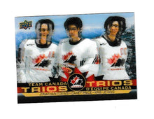 Load image into Gallery viewer, 2021-22 Upper Deck Tim Hortons Team Canada Trios #T-3 Jonathan Toews, Carey Price &amp; Kris Letang
