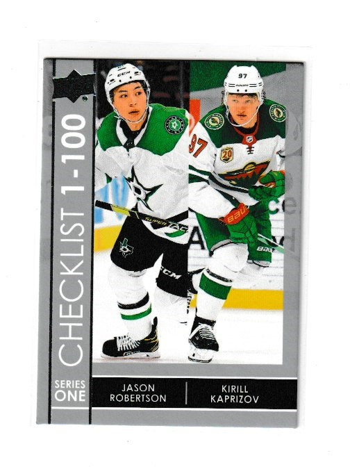 2021-22 Upper Deck #199 Jason Robertson & Kirill Kaprizov Checklist