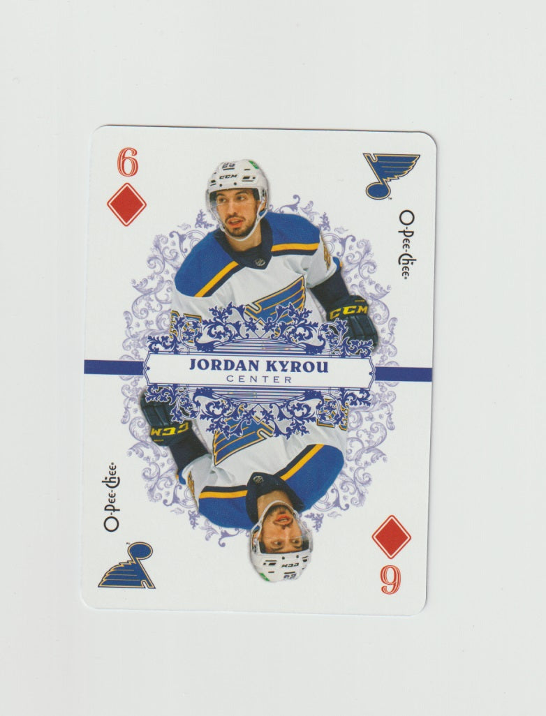 2022-23 O-Pee-Chee Playing Cards #6 of Diamonds Jordan Kyrou