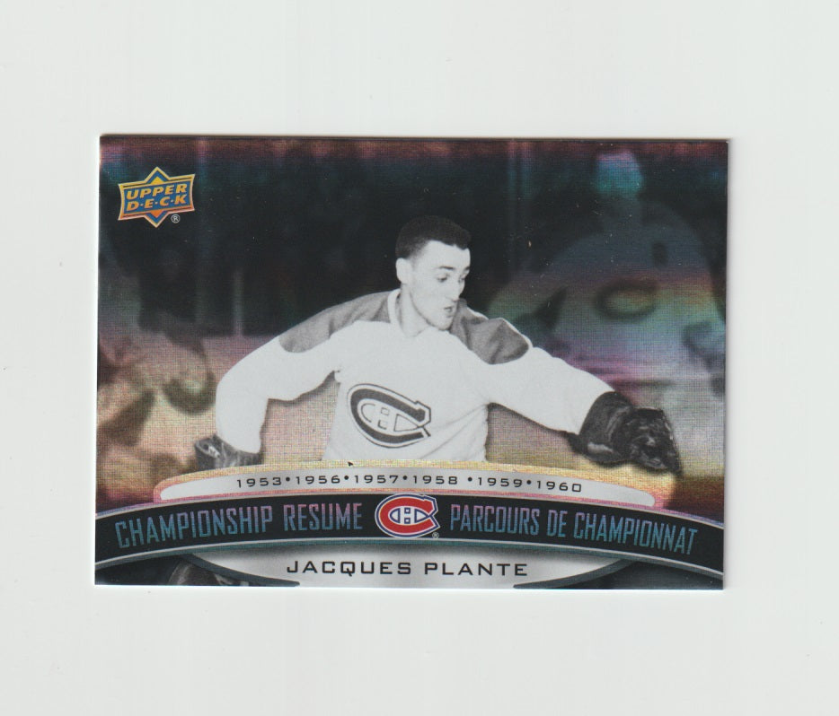 2022-23 Upper Deck Tim Hortons Legends Championship Resume #CR-6 Jacques Plante