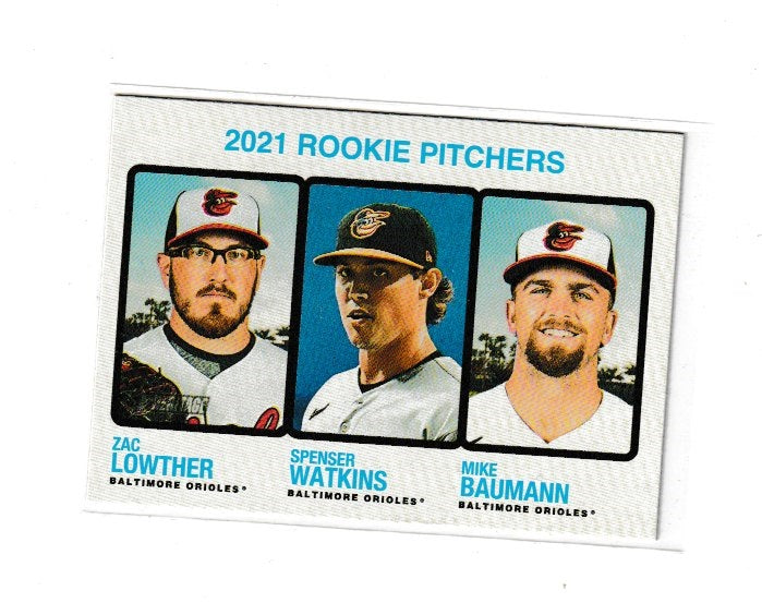 2022 Topps Heritage Rookie #72 Zac Lowther, Spenser Watkins & Mike Baumann