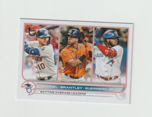 Load image into Gallery viewer, 2022 Topps Vintage Stock #165 Vladimir Guerrero Jr, Yuli Gurriel &amp; Michael Brantley

