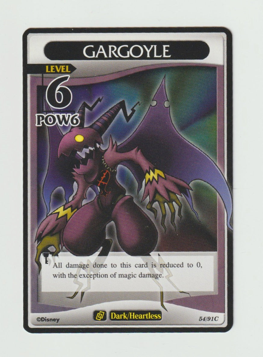 2007 Kingdom Hearts Base Set Level 6 #54/91 Gargoyle