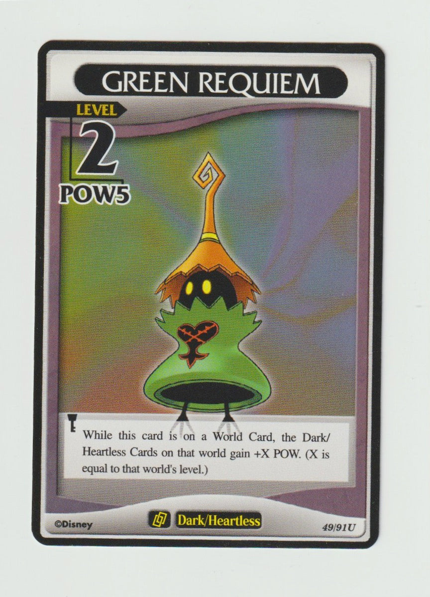 2007 Kingdom Hearts Base Set Level 2 #49/91 Green Requiem