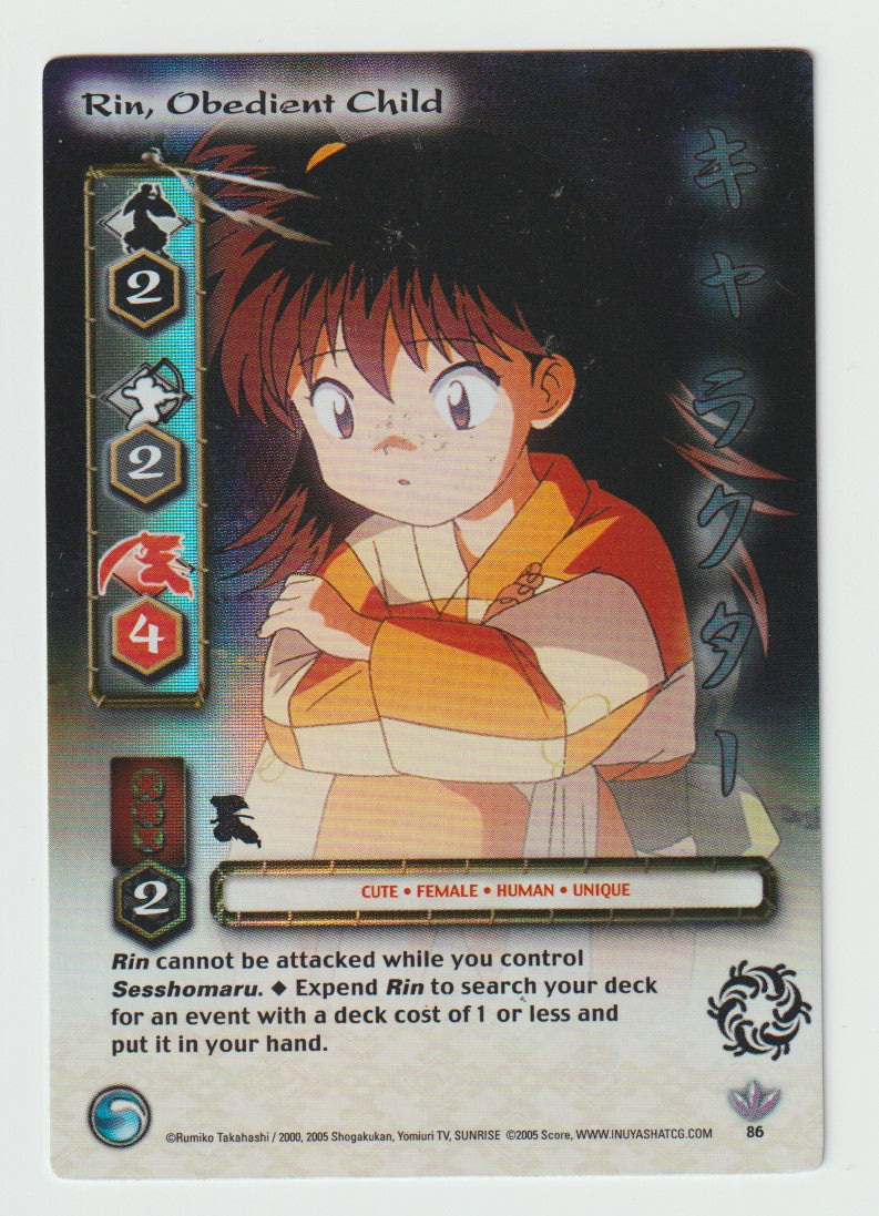 2005 InuYasha Jaki #86 Rin, Obedient Child