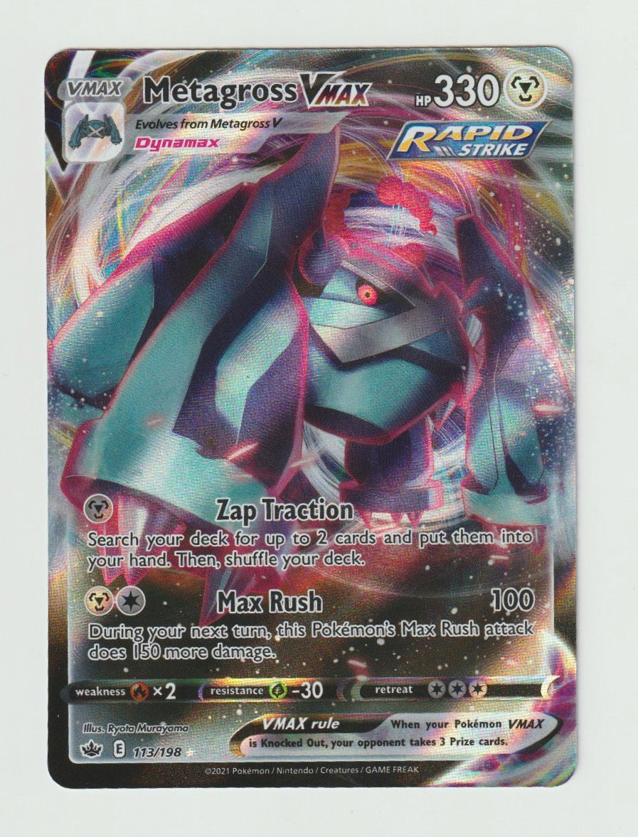 2021 Sword & Shield Chilling Reign #113/198 Metagross VMAX