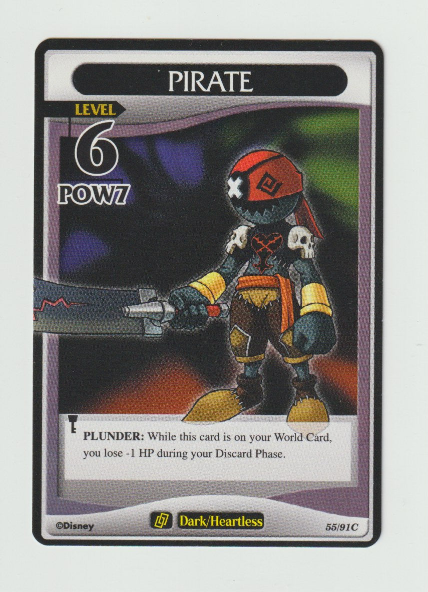 2007 Kingdom Hearts Base Set Level 6 #55/91 Pirate