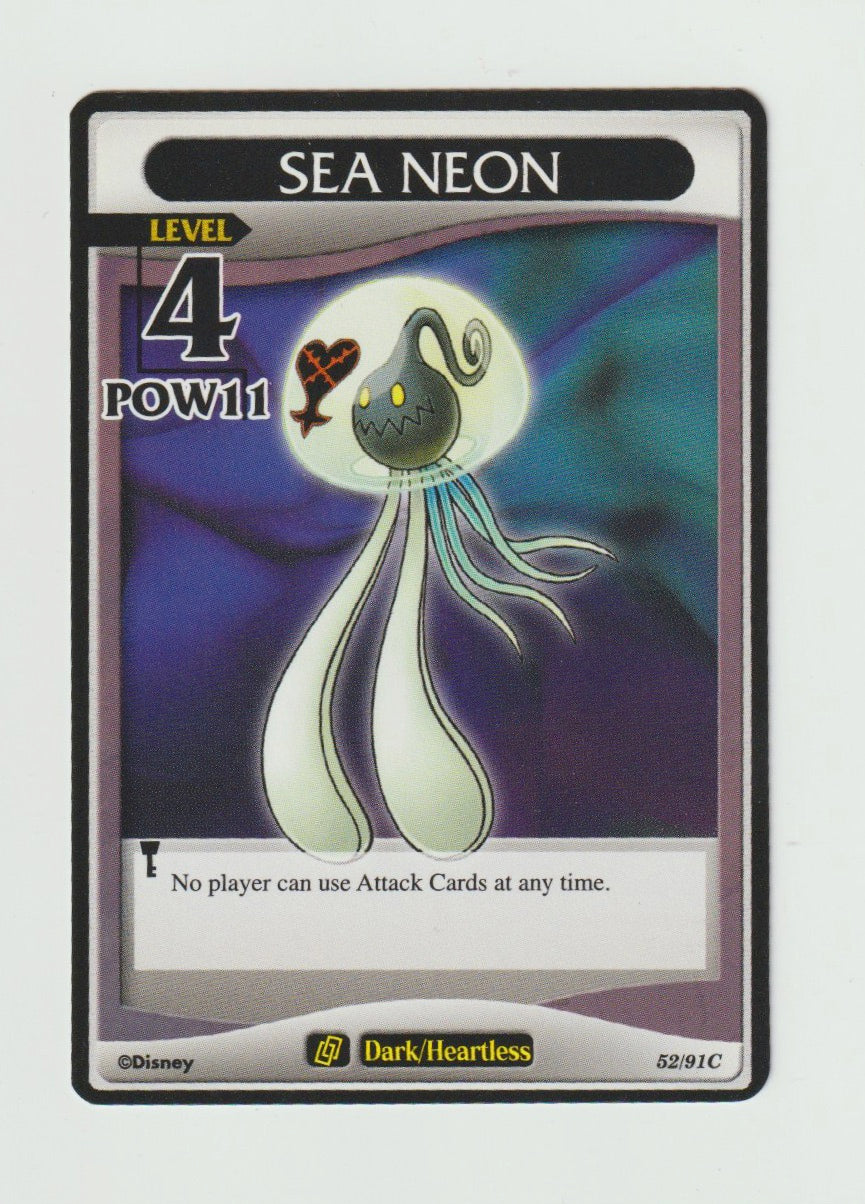 2007 Kingdom Hearts Base Set Level 4 #52/91 Sea Neon