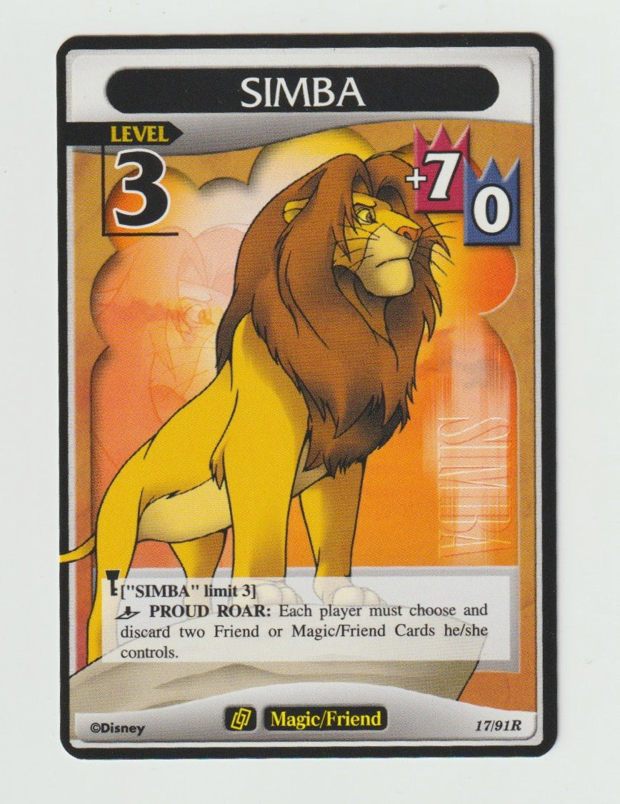 2007 Kingdom Hearts Base Set Level 3 #17/91 Simba