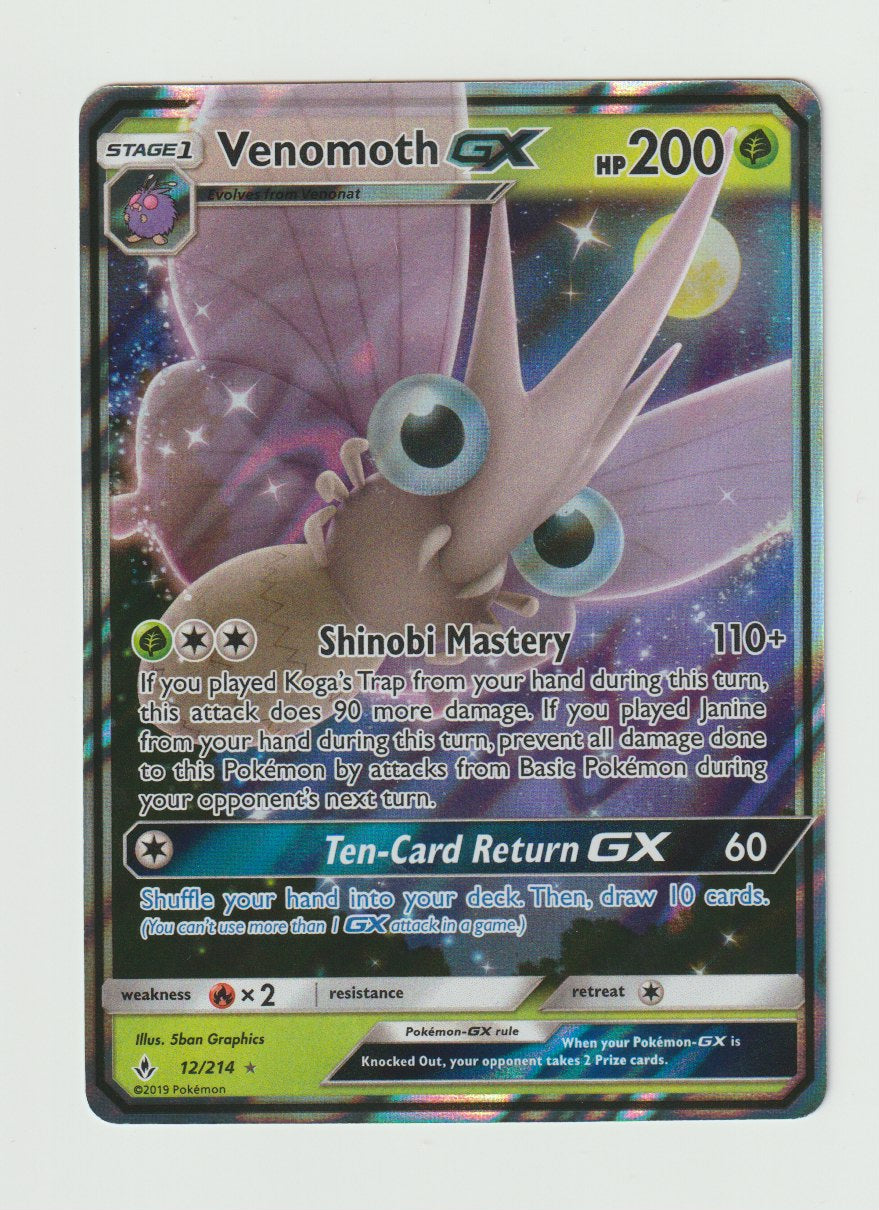 2019 Sun & Moon Unbroken Bonds #12/214 Venomoth GX