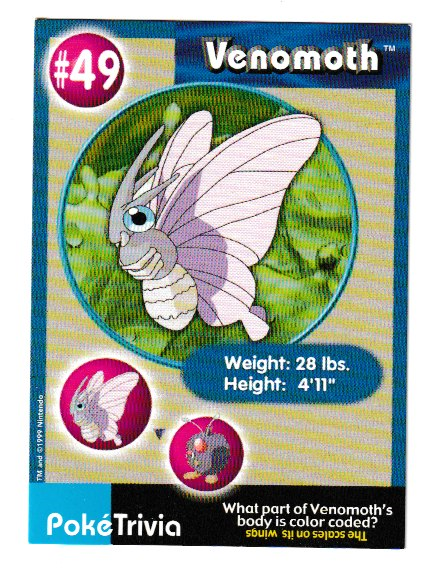 X1999 PokeTrivia Collectible Movie Scenes #49 Venomoth