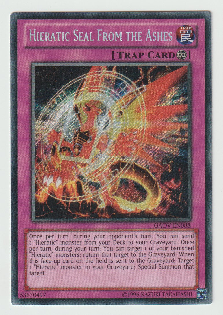 2012 Yu-Gi-Oh! Galactic Overlord #GAOV-EN088 Hieratic Seal from the Ashes