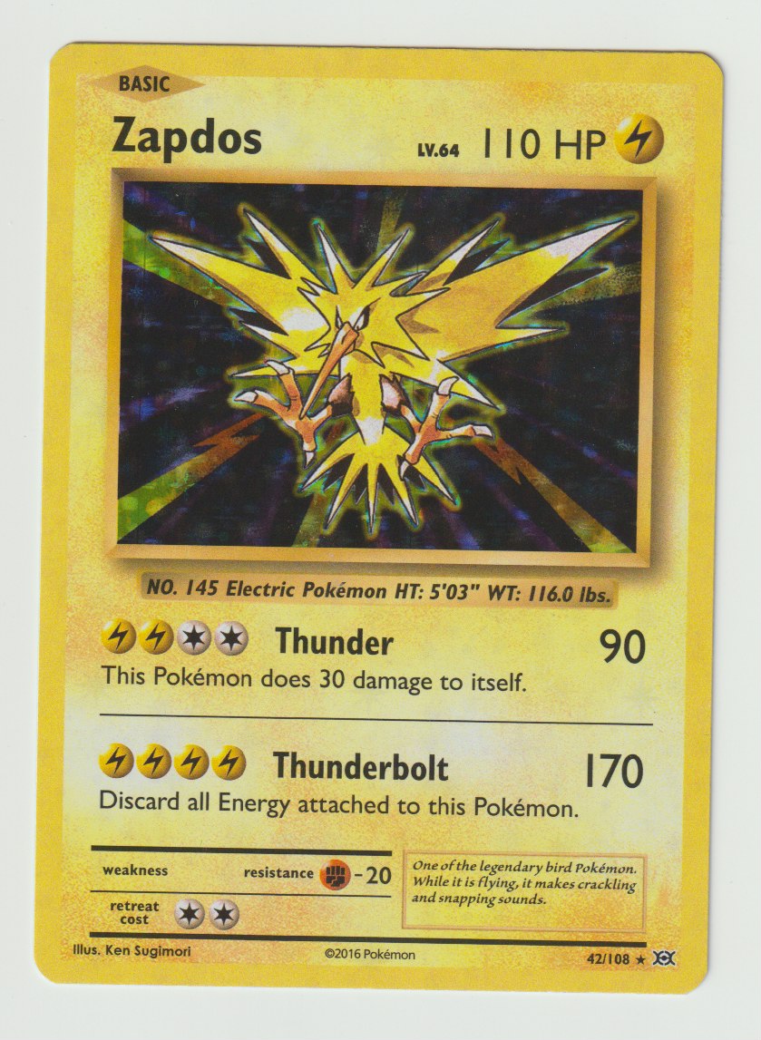 2016 XY Evolutions #42/108 Zapdos