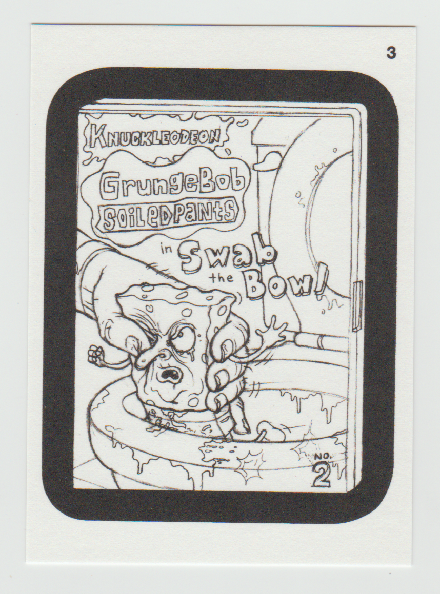 Wacky Packages Series 11 Coloring Cards #3 Grungebob Soiledpants