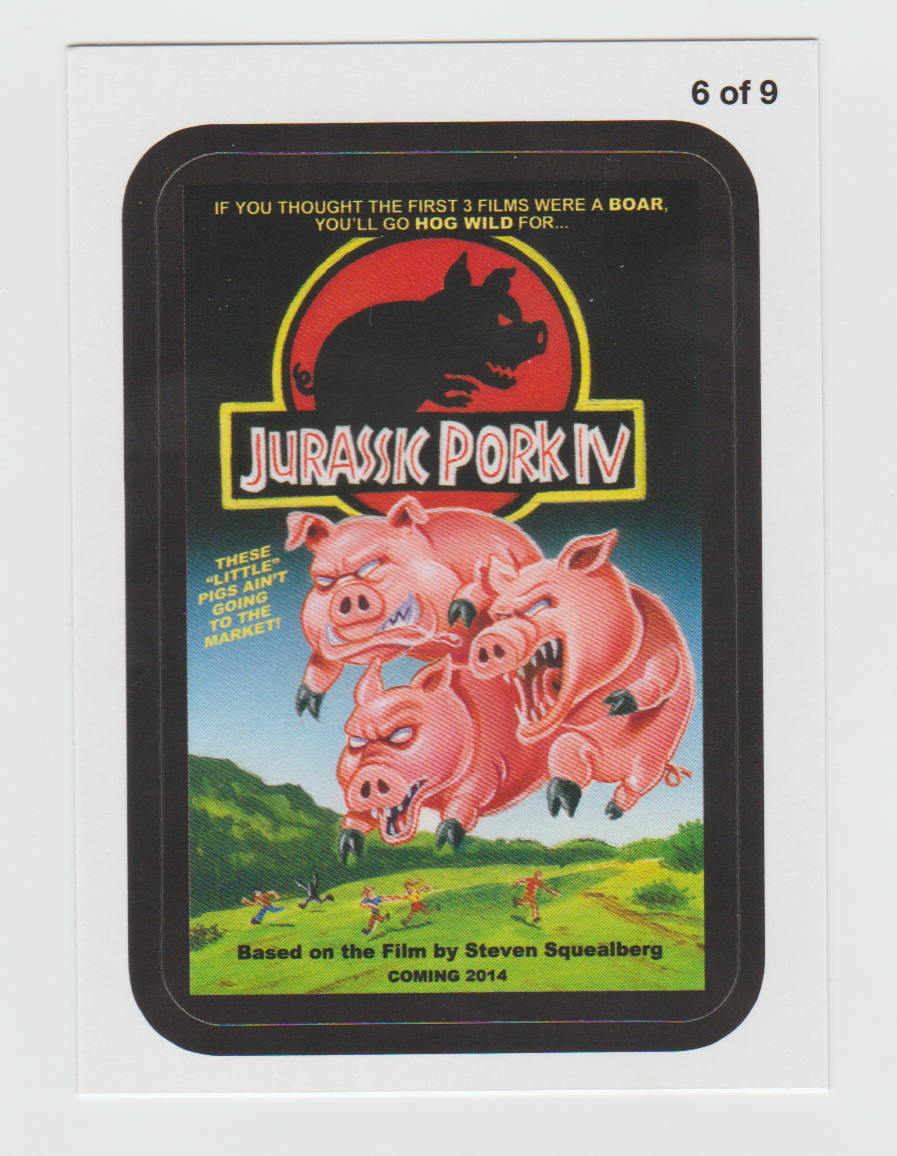 Wacky Packages Series 11 Coming Distractions #6 Jurassic Pork IV