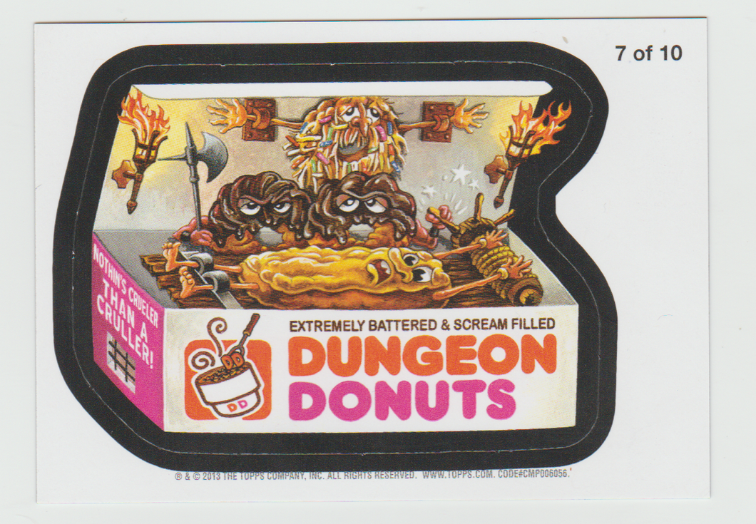 Wacky Packages Series 11 Magnets #7 Dungeon Donuts
