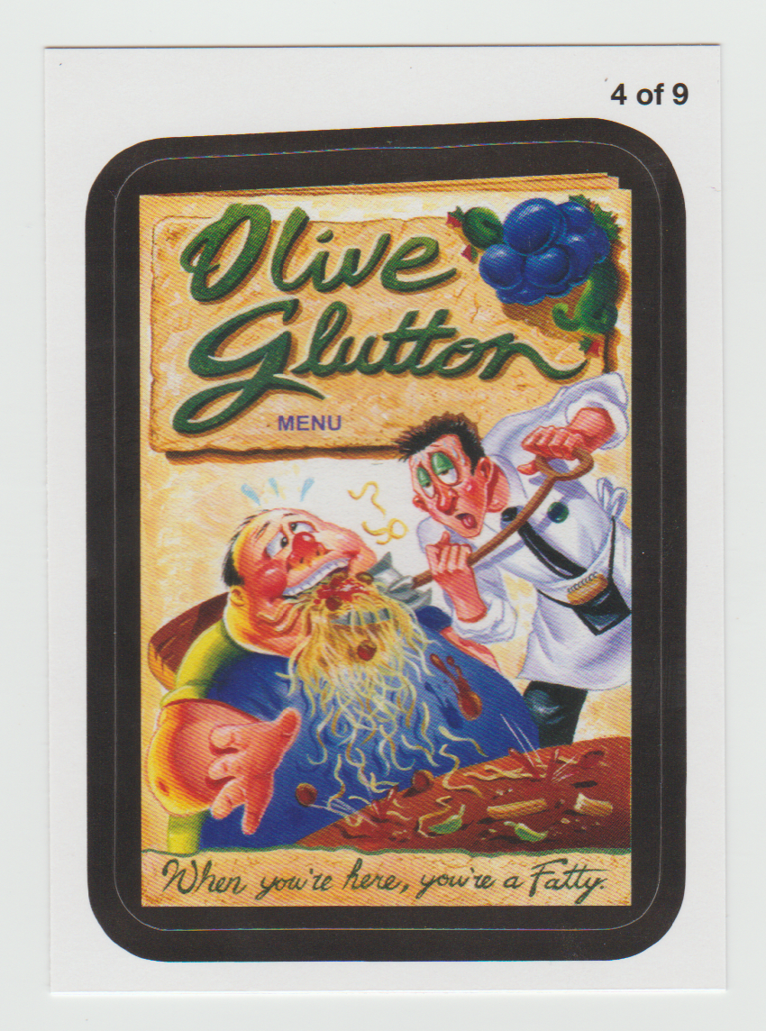 Wacky Packages Series 11 Rude Food #4 Olive Glutton