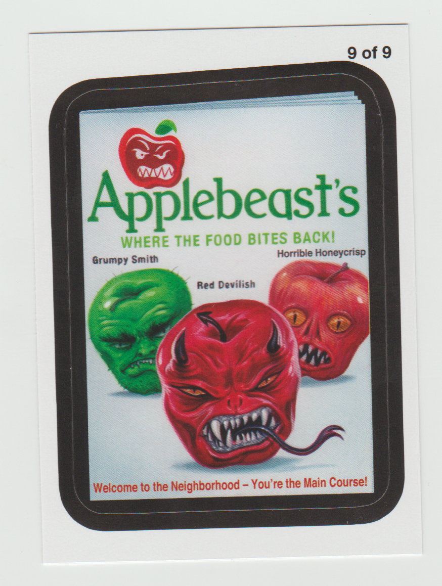 Wacky Packages Series 11 Rude Food #9 Applebeasts