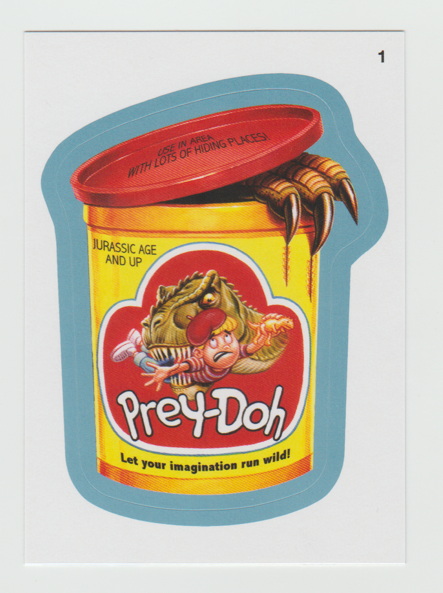 Wacky Packages Series 11 Blue #1 Prey-Doh (Walking Dad Back)