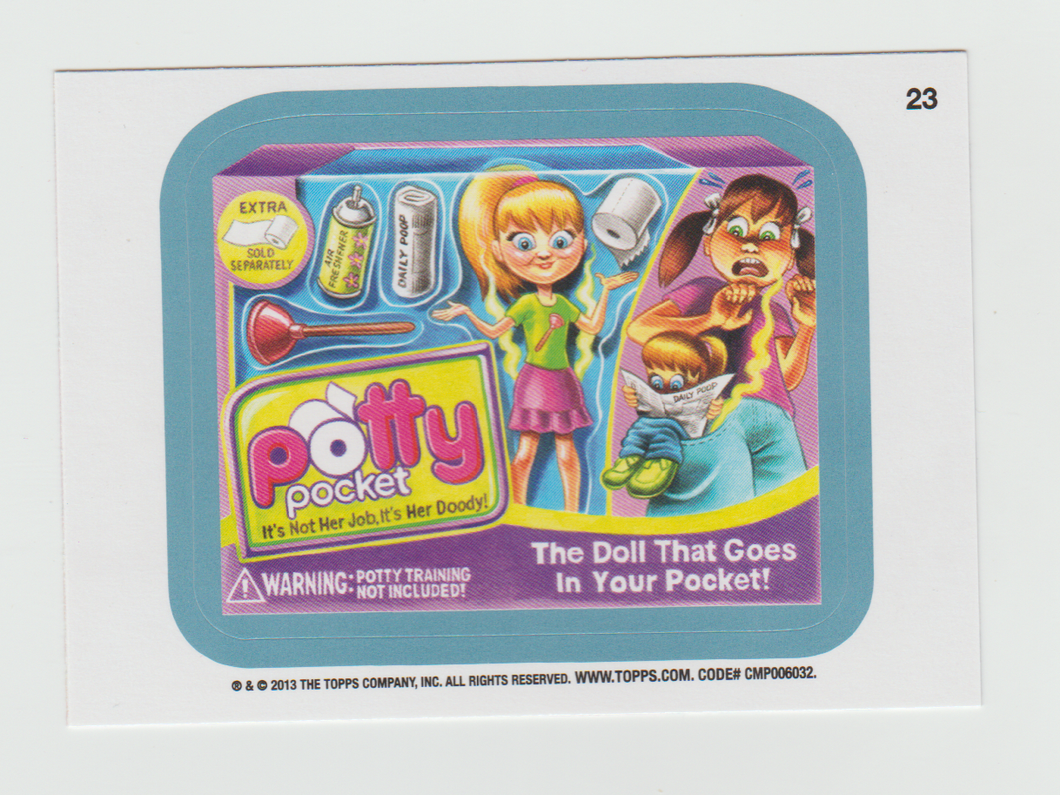 Wacky Packages Series 11 Blue #23a Potty Pocket (Raisin Brawn Back)