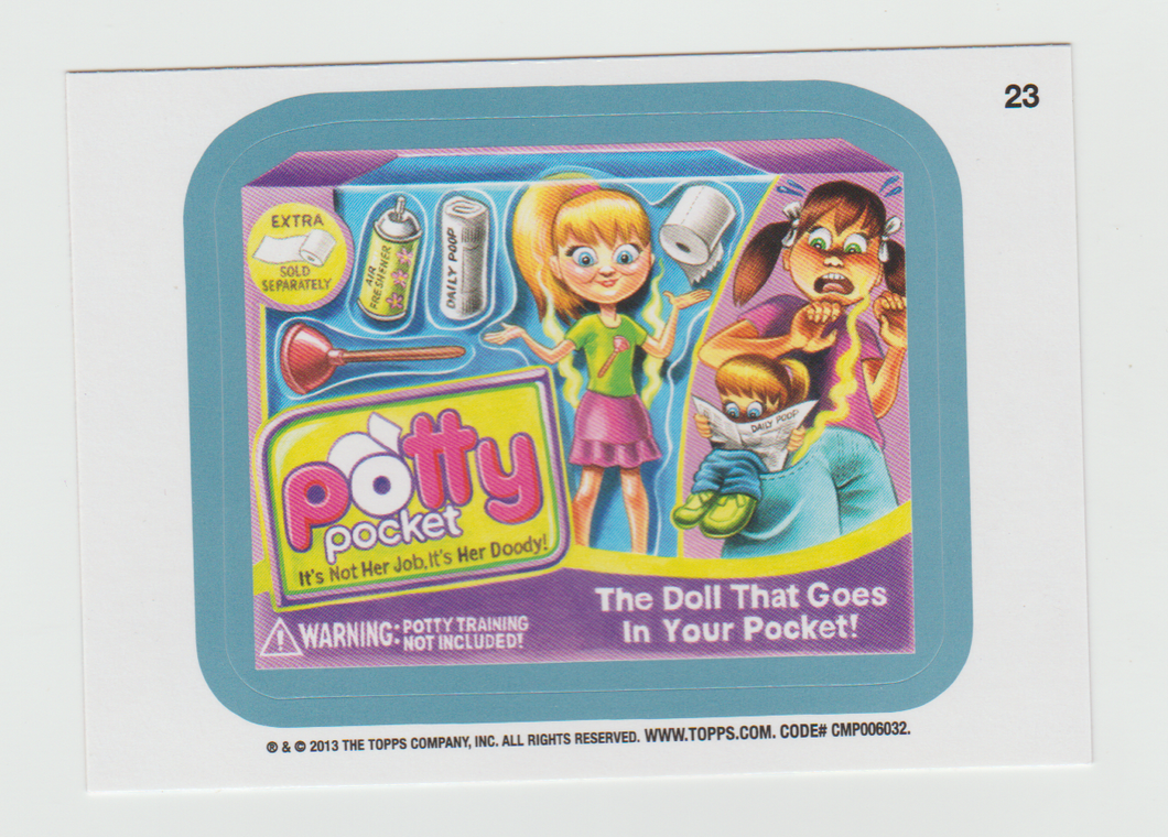 Wacky Packages Series 11 Blue #23b Potty Pocket (Horderlands 2 Back)