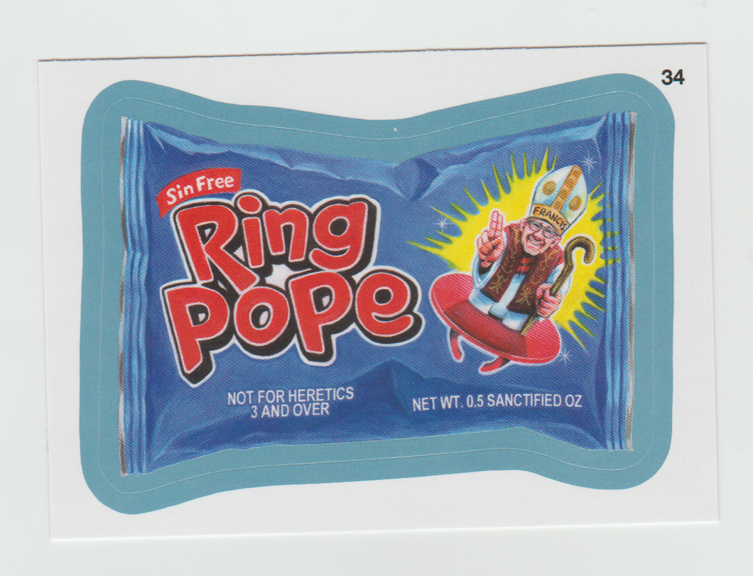 Wacky Packages Series 11 Blue #34a Ring Pope (Coupon Back)