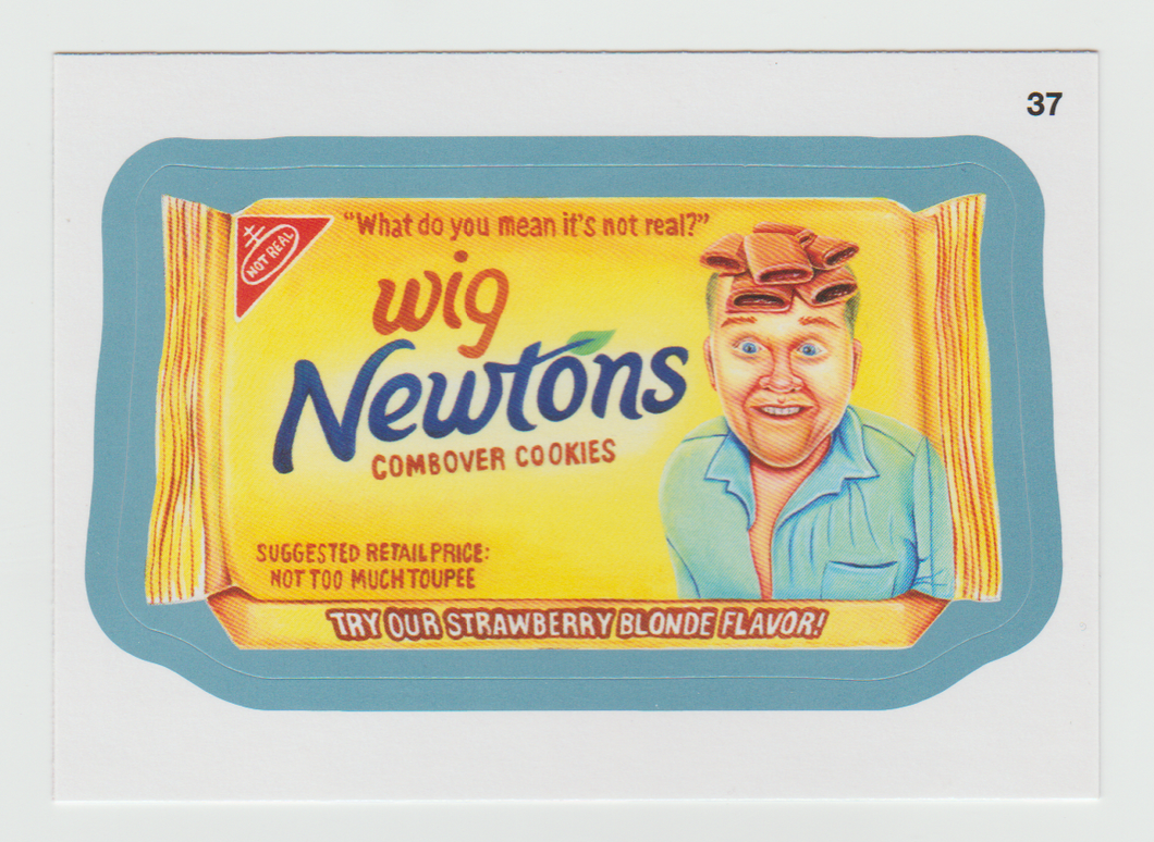 Wacky Packages Series 11 Blue #37a Wig Newtons (My Little Bony Back)