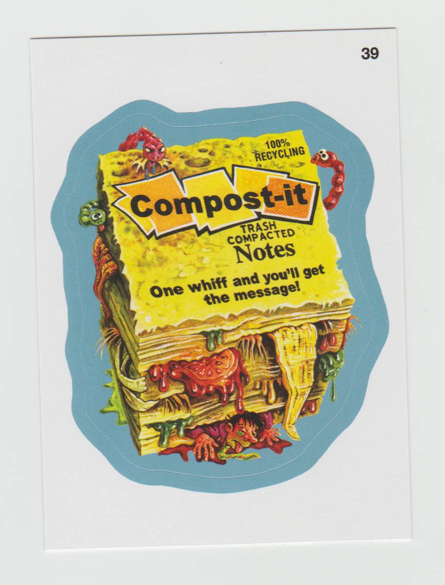 Wacky Packages Series 11 Blue #39a Compost-It (My Little Bony Back)