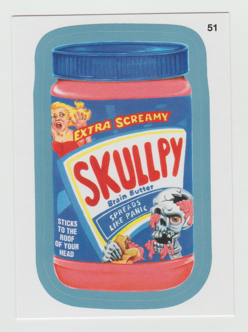 Wacky Packages Series 11 Blue #51a Skullpy (Billboard Back)