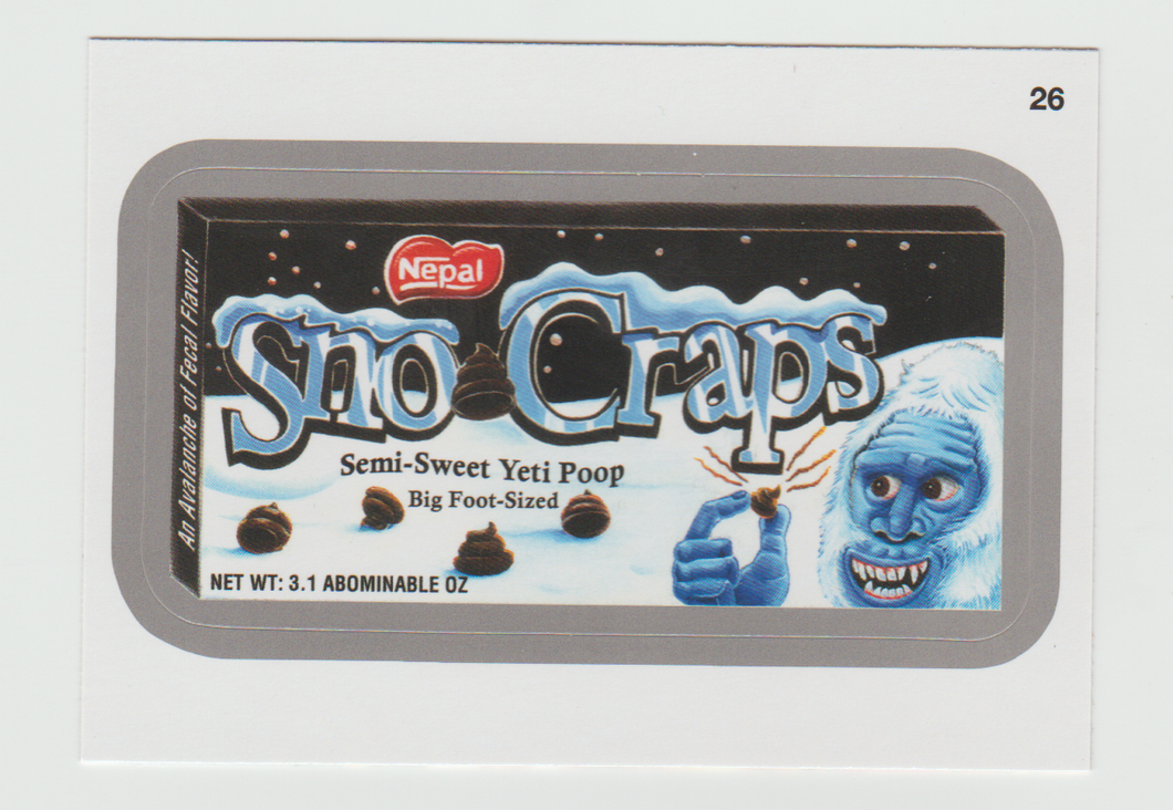 Wacky Packages Series 11 Silver #26a Sno Craps (Raisin Brawn Back)