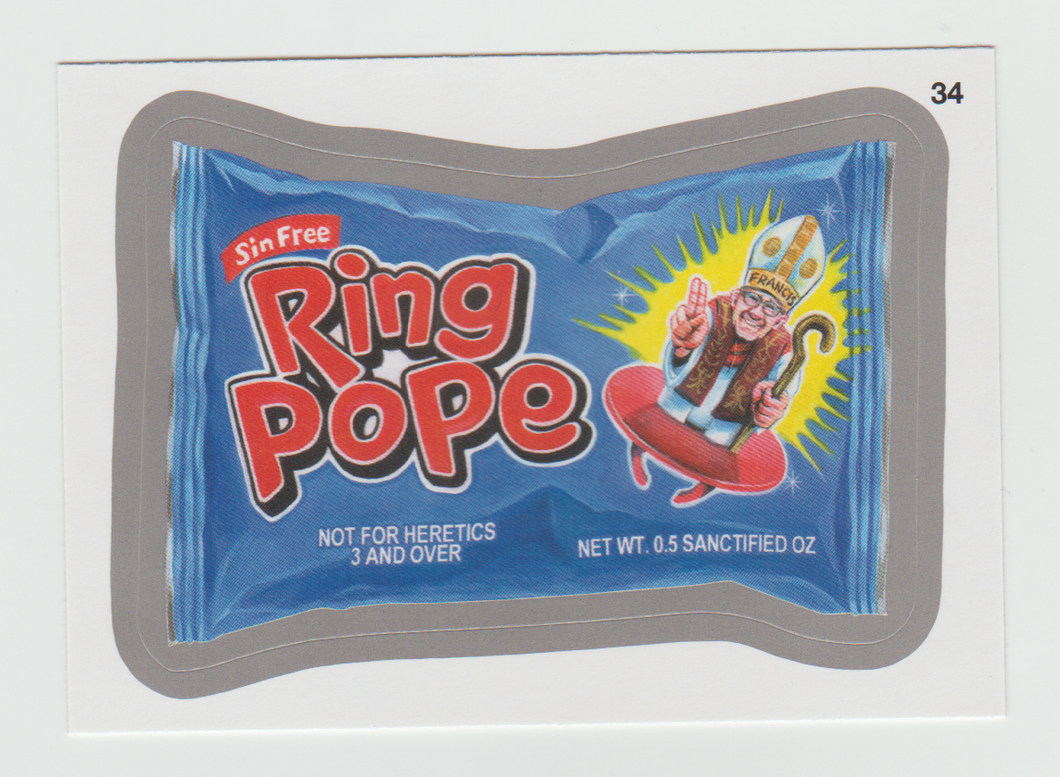 Wacky Packages Series 11 Silver #34a Ring Pope (Coupon Back)