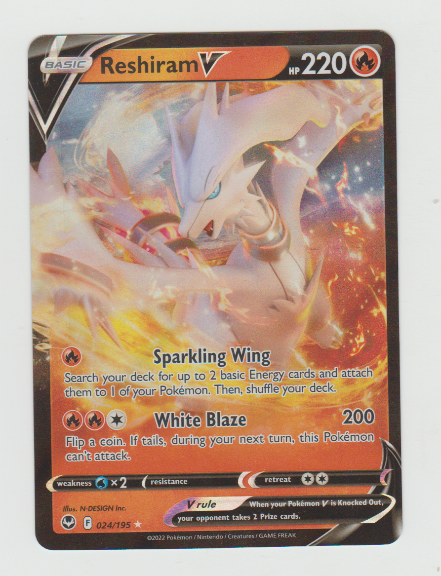 2022 Sword & Shield Silver Tempest #24/195 Reshiram V